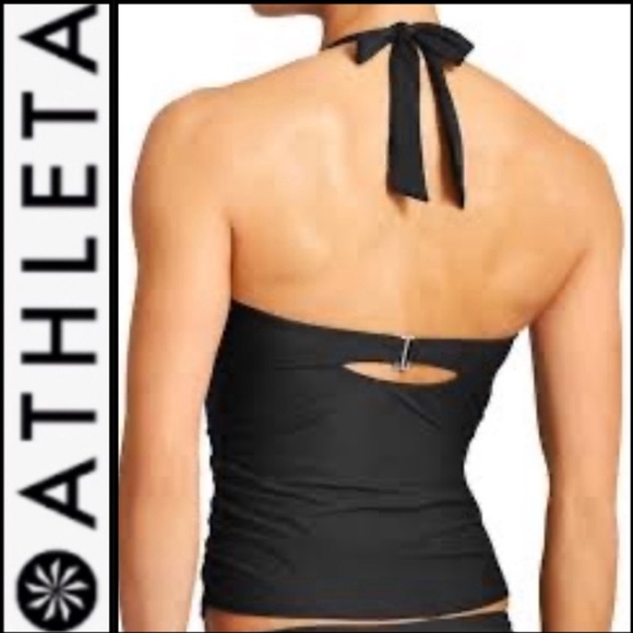 Athleta Ladies Tara Halter Tankini Swim Top Black Size 34D/DD MINT CONDITION - Picture 2 of 11